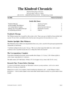 Kindred Chronicle — Fall 2025
