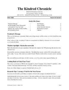 Kindred Chronicle — Winter 2026