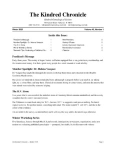 Kindred Chronicle — Winter 2025